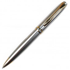 Ручка подарочная шариковая Luxor Trident в футляре, синяя, корпус хром/золотой