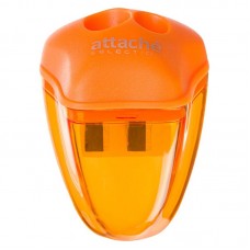 Точилка пластиковая Attache Selection, 2отв, с контейнером, оранжевая