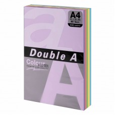 Бумага цветная DOUBLE A, А4, 80г/м2, 500л, пастель, ассорти (100л х 5цв)