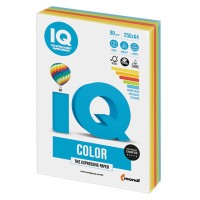 Бумага цветная IQ COLOR RB02, А4, 80г/м2, 250л, (5цв*50л), ассорти