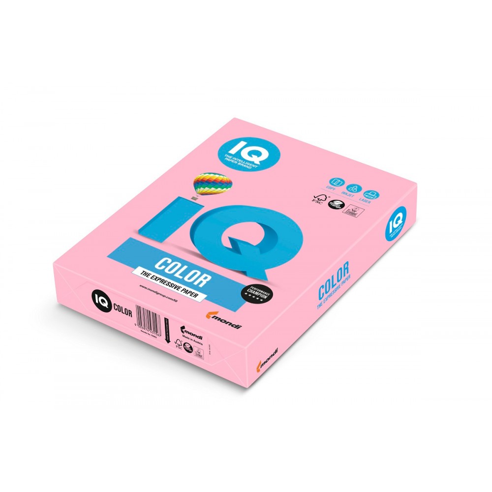 OPI74 Бумага цветная IQ COLOR, А4, 160г/м2, 250л, розовый фламинго