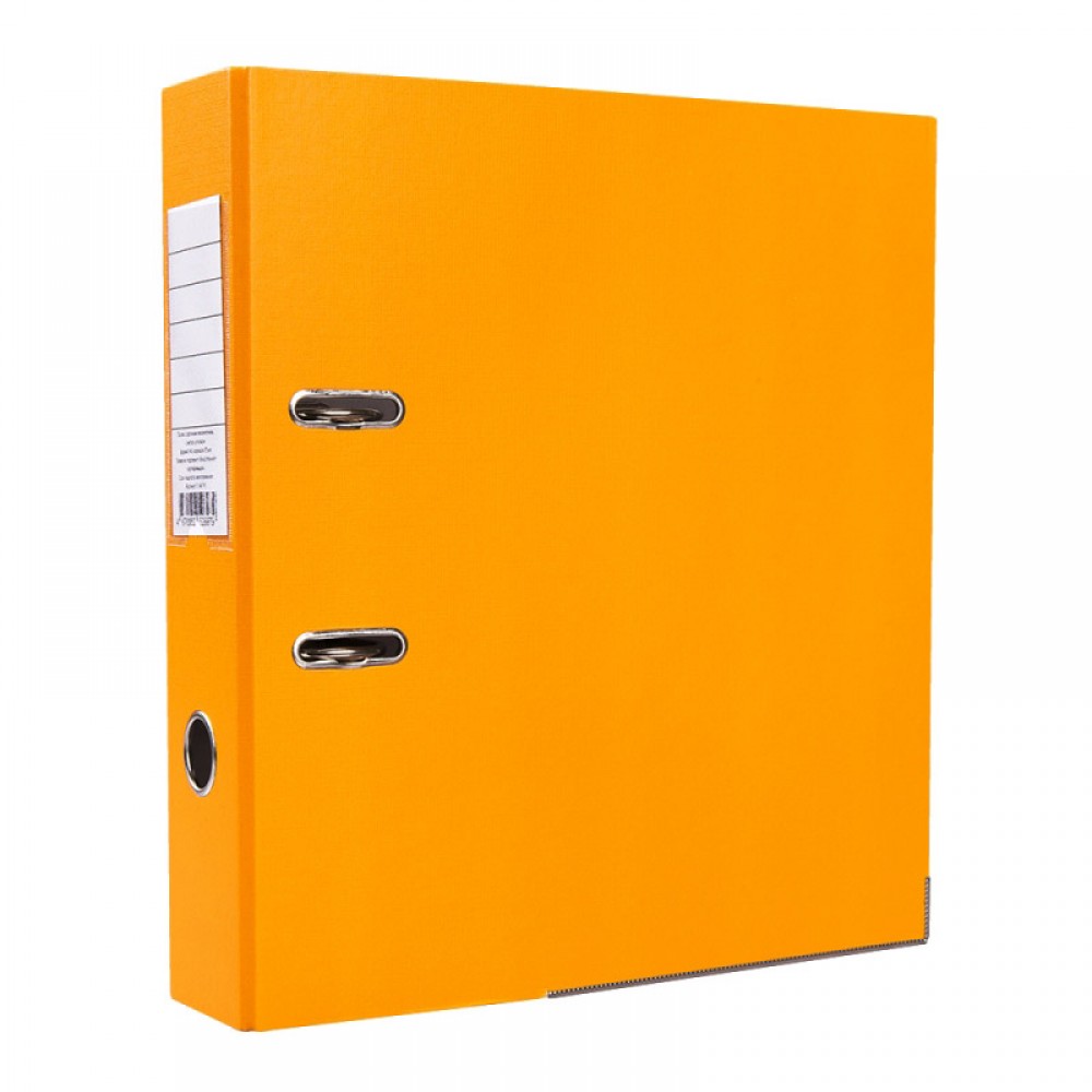 Папка-регистратор ПВХ ЭКО, с металлическим уголком, А4, 75мм, оранжевая