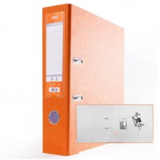 Папка-регистратор Deli разобранная, с металлическим уголком, А4, 75мм, ПВХ Эко, 1,8мм, оранжевая
