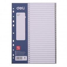 Разделитель листов пластиковый Deli, А4, цифровой 1-31, серый, 31л