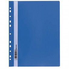 Папка-скоросшиватель с перфорацией BRAUBERG, А4, 140/180мкм, синяя