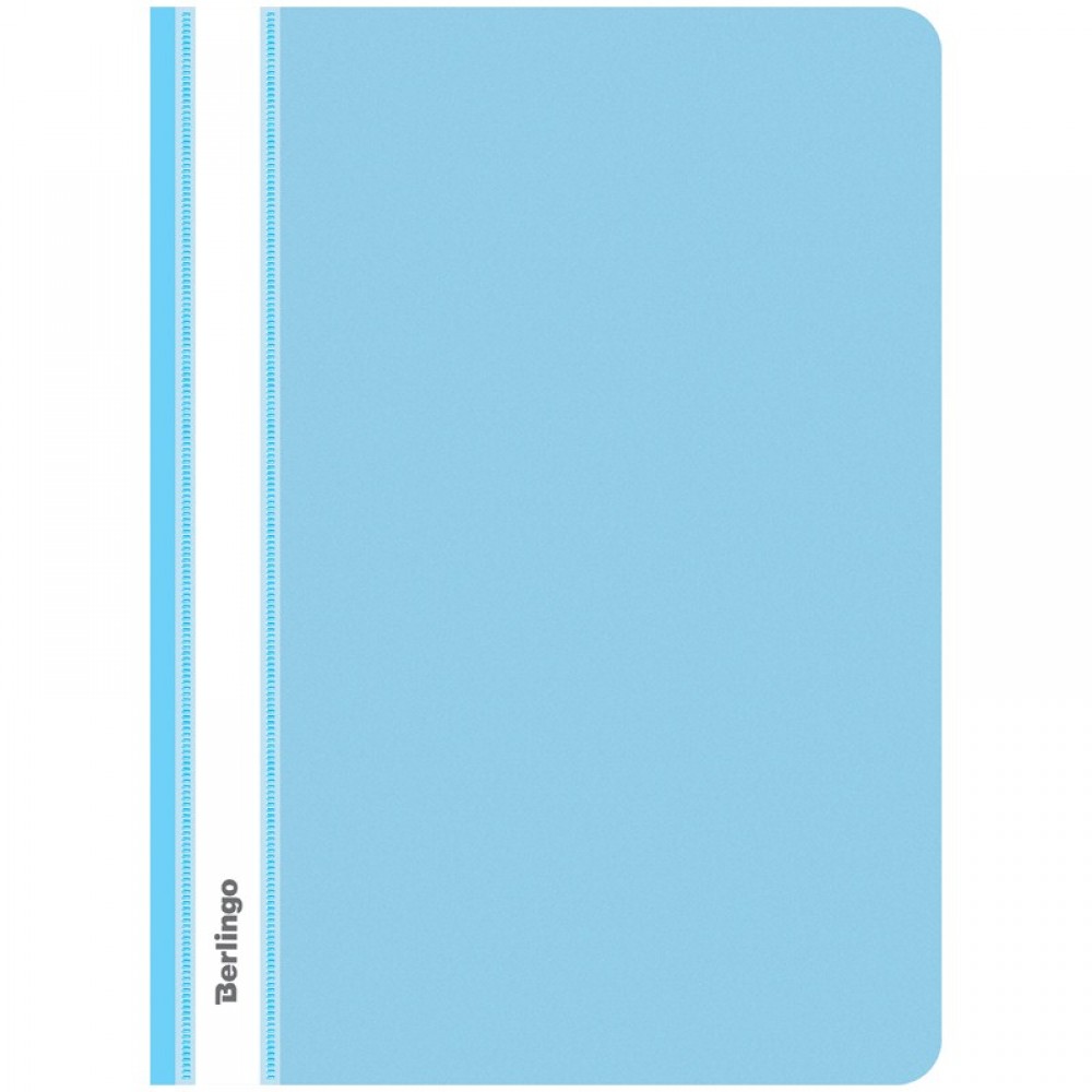 Папка-скоросшиватель пластик. с прозрачным верхом Berlingo, А4, 180мкм, голубая