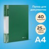 Папка с 40 вкладышами BRAUBERG Стандарт, А4, 25мм, 700мкм, зелёная