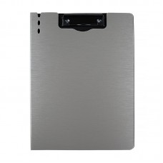 Папка-планшет с зажимом и крышкой Deli, A4, полипропилен, серый металлик