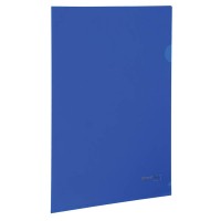 Папка-уголок жёсткая BRAUBERG, А4, 150мкм, непрозрачная, синяя