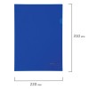Папка-уголок жёсткая BRAUBERG, А4, 150мкм, непрозрачная, синяя