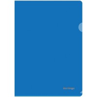 Папка-уголок пластиковая Berlingo, А4, 180мкм, прозрачная синяя