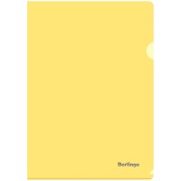Папка-уголок пластиковая Berlingo, А4, 180мкм, прозрачная жёлтая