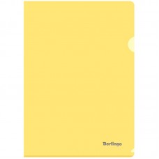 Папка-уголок пластиковая Berlingo, А4, 180мкм, прозрачная жёлтая