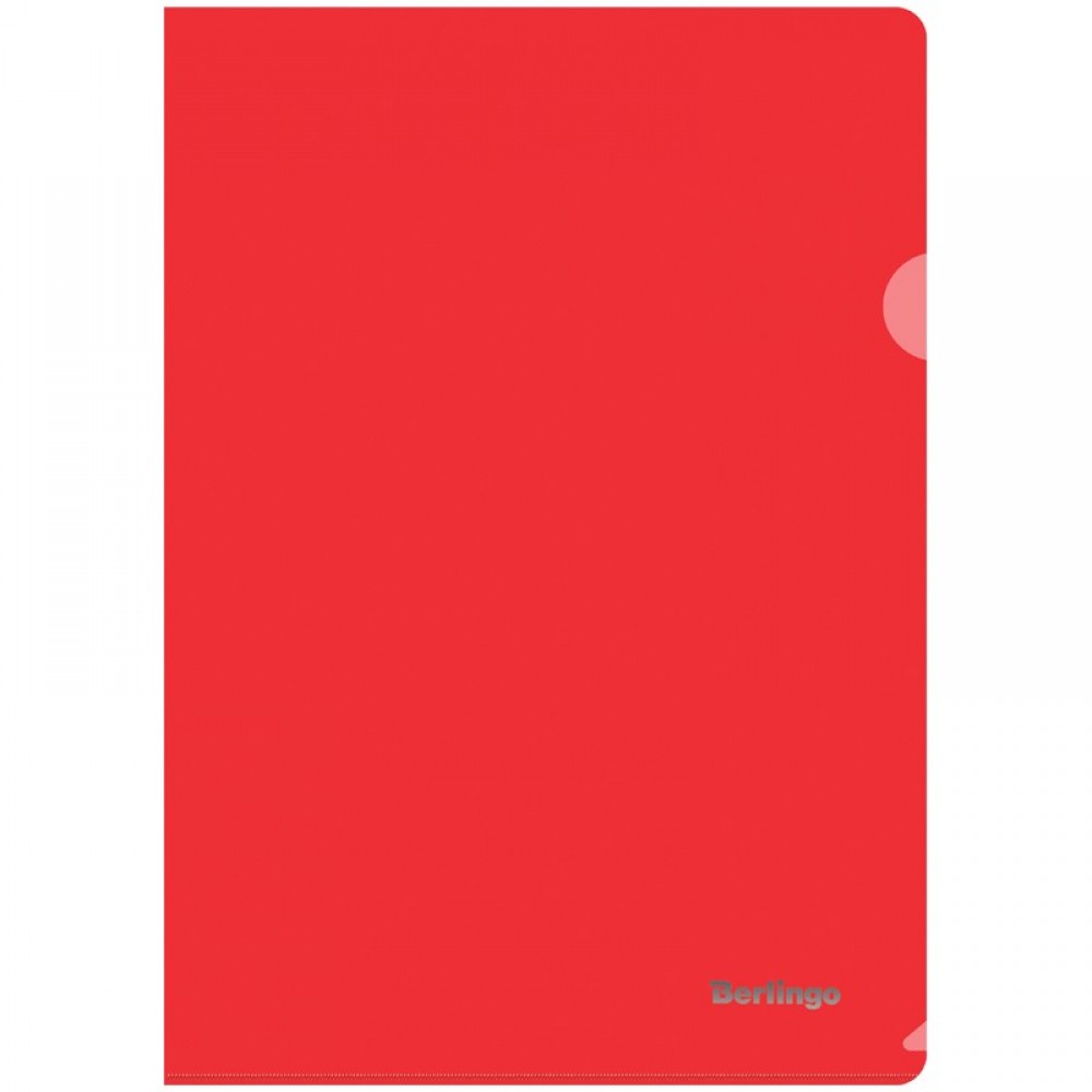 Папка-уголок пластиковая Berlingo, А4, 180мкм, прозрачная красная