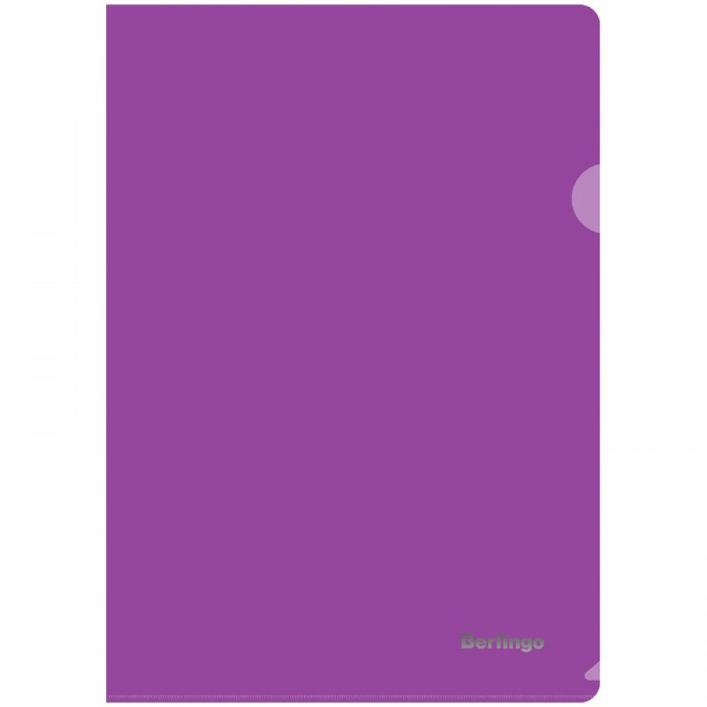 Папка-уголок пластиковая Berlingo, А4, 180мкм, прозрачная фиолетовая