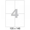 Этикетки самоклеящиеся ProMEGA Label BASIC, 100л, 4фрагм, 105*148,5мм, белые