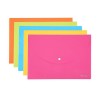 Папка-конверт на кнопке Deli, A4, 180мкм, розовая