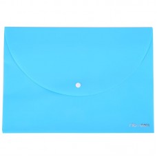 Папка-конверт на кнопке Deli, A4, 180мкм, голубая