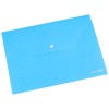 Папка-конверт на кнопке Deli, A4, 180мкм, голубая, с рисунком
