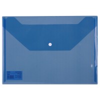 Папка-конверт на кнопке Deli, А4, 120мкм, синяя