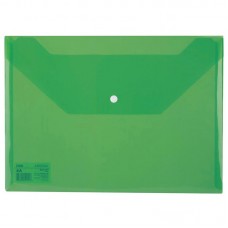 Папка-конверт на кнопке Deli, А4, 120мкм, зелёная