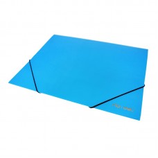 Папка на резинках Deli, A4, 36мм, 450мкм, полупрозрачная, голубая