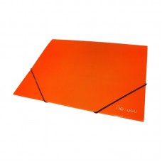 Папка на резинках Deli, A4, 36мм, 450мкм, полупрозрачная, оранжевая