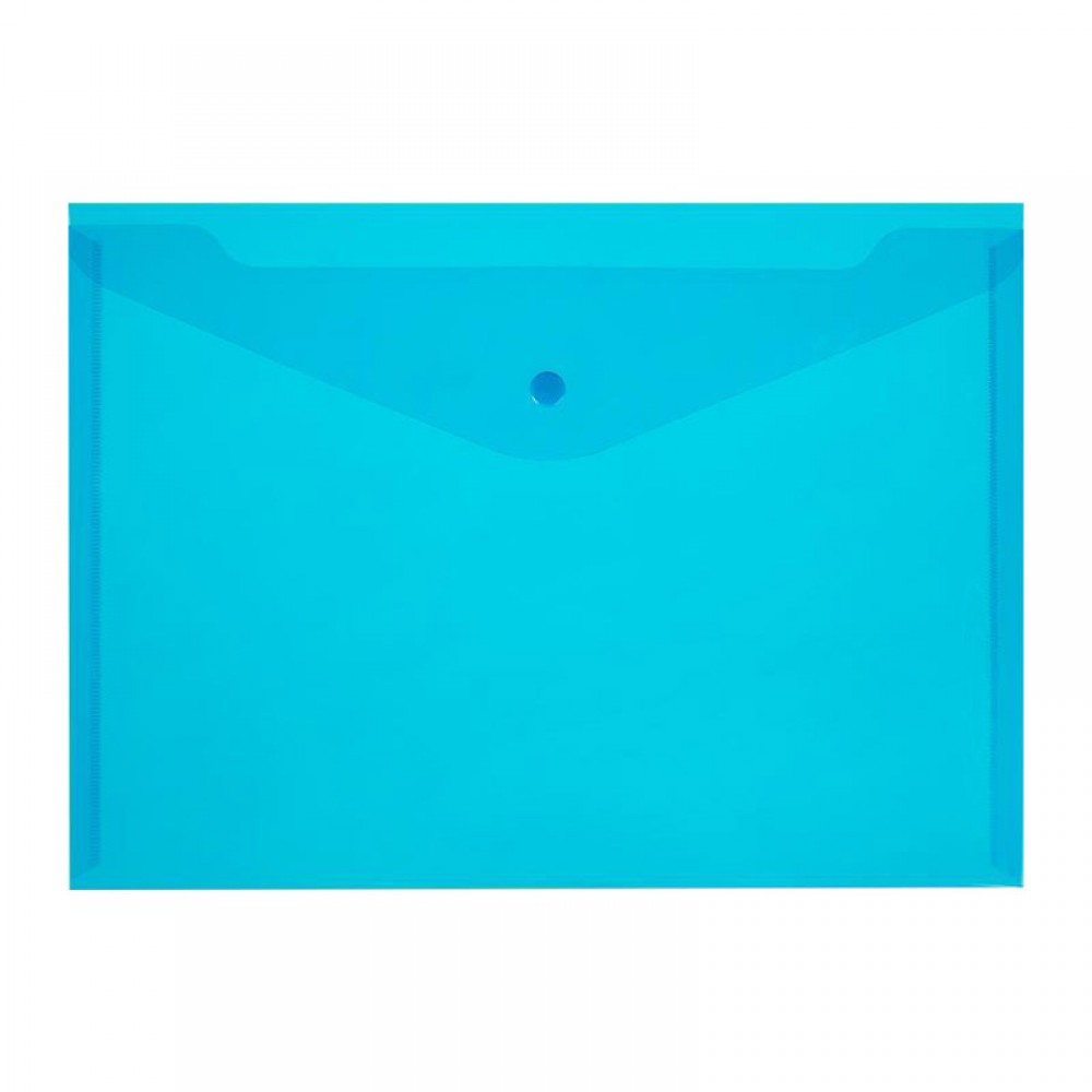 Папка-конверт на кнопке Attache Economy Элементари, A4, 150мкм, синяя