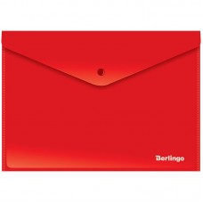 Папка-конверт на кнопке Berlingo, А4, 180мкм, красная