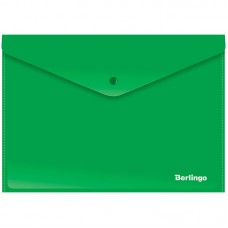 Папка-конверт на кнопке Berlingo, А4, 180мкм, непрозрачная, зелёная