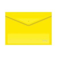 Папка-конверт на кнопке Berlingo, А4, 180мкм, жёлтая