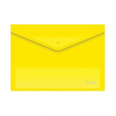 Папка-конверт на кнопке Berlingo, А4, 180мкм, жёлтая
