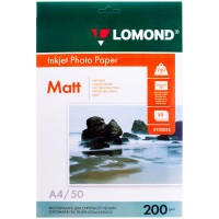 Фотобумага Lomond, A4, 200г/м2, 50л, матовая, двухсторонняя