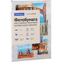 Фотобумага для струйных принтеров OfficeSpace, А4, 90г/м2, 100л, матовая, односторонняя
