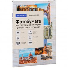 Фотобумага для струйных принтеров OfficeSpace, А4, 90г/м2, 100л, матовая, односторонняя
