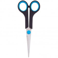 Ножницы OfficeSpace, 16см, симметричные ручки, чёрные/синие