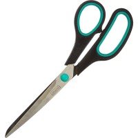 Ножницы Attache, 21,5см, эргономичные ручки, чёрные/зелёные