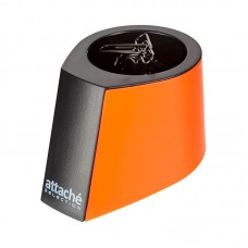 Скрепочница магнитная Attache Selection, пластик, с 50 скрепками, чёрная/оранжевая