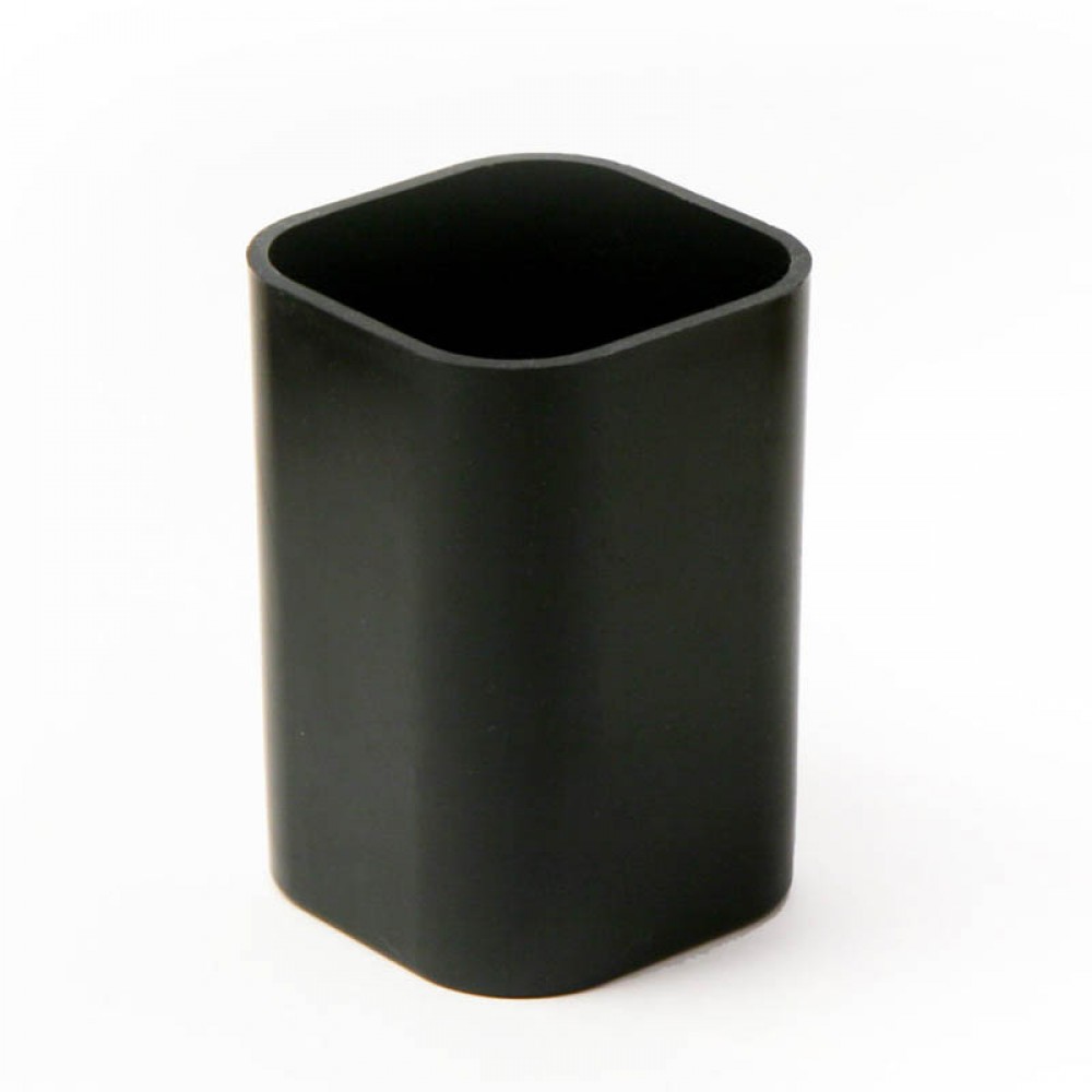 Подставка-стакан для письменных принадлежностей пластиковая Юниопт, квадратная, чёрная, РБ