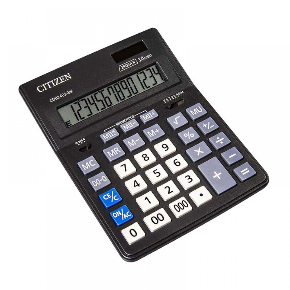 Калькулятор настольный Citizen CDB1401-BK, 14-разрядный, чёрный