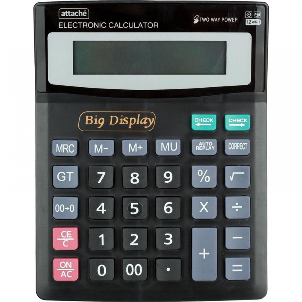 Калькулятор настольный Attache ATC-888-12F, 12-разрядный, чёрный