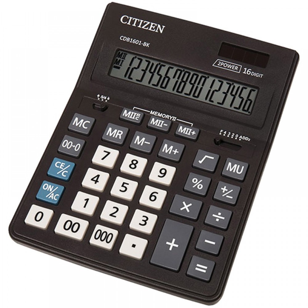 Калькулятор настольный Citizen Business Line CDB1601-BK, 16-разрядный, чёрный