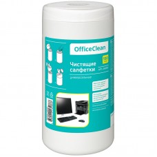 Салфетки чистящие влажные OfficeClean, универсальные, в тубе, 100шт