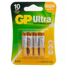 Батарейка GP Ultra, ААА, LR03/24AU, 1,5V, 4шт/уп, цена за 1шт
