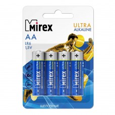 Батарейка щелочная Mirex LR6/AA, 1,5V, 4шт/уп