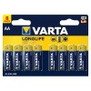Батарейка VARTA LONGLIFE LR6 AA, 1,5V, 8шт/уп, цена за 1шт