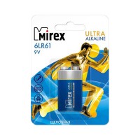 Батарея щелочная Mirex 6LR61/Крона, 9V, 1шт