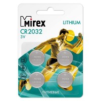 Батарейка литиевая Mirex CR2032, 3V, 4шт/уп, цена за 1шт