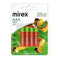 Аккумулятор Mirex HR03/AAА Ni-MH, 1,2V, 1100mAh, 4шт/уп