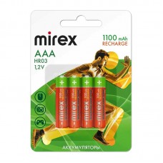 Аккумулятор Mirex HR03/AAА Ni-MH, 1,2V, 1100mAh, 4шт/уп